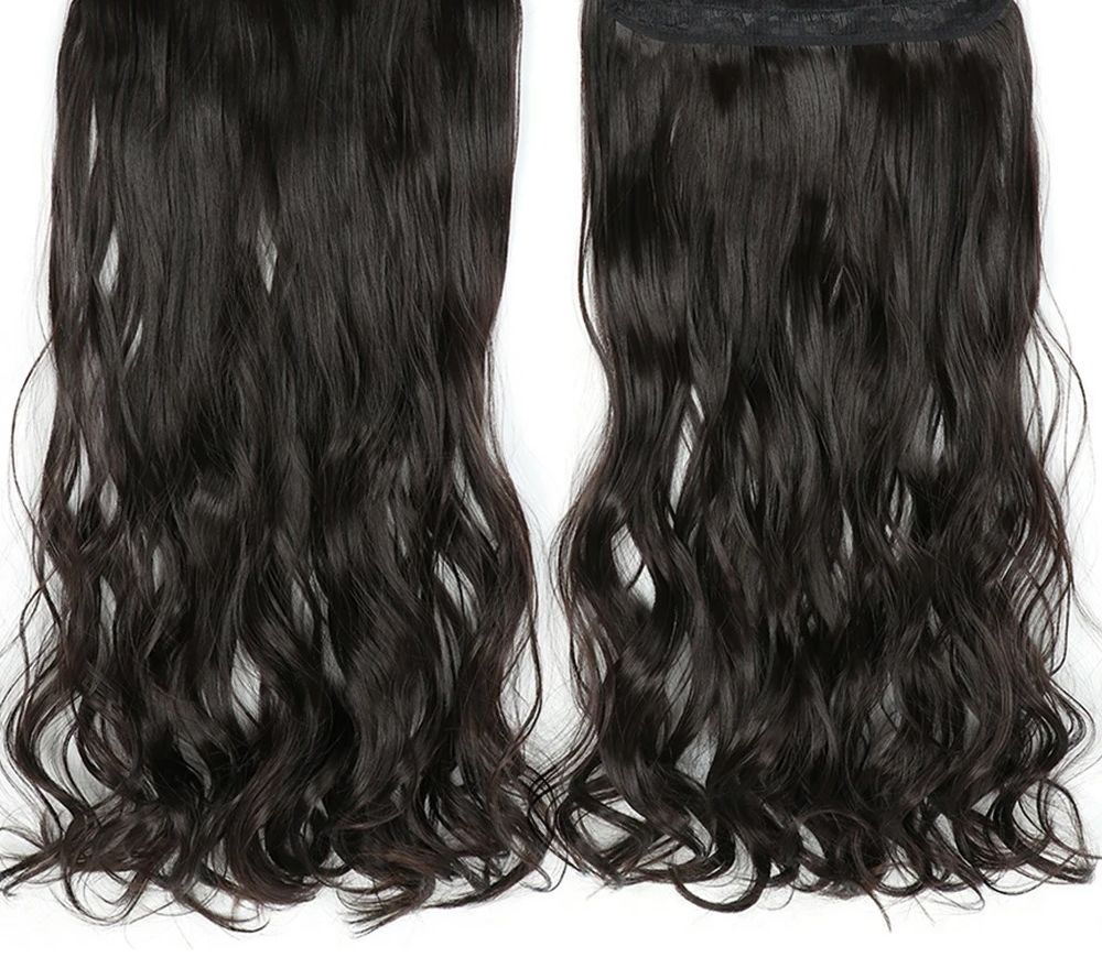 Synthetic Long Wavy Comb Hair Extensions 25 Inch Comb On Hair Extensions For Women