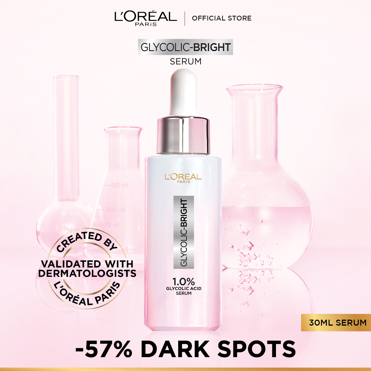 L'Oreal Paris Glycolic Bright Instant Glowing Serum, Reduces 57% Dark ...