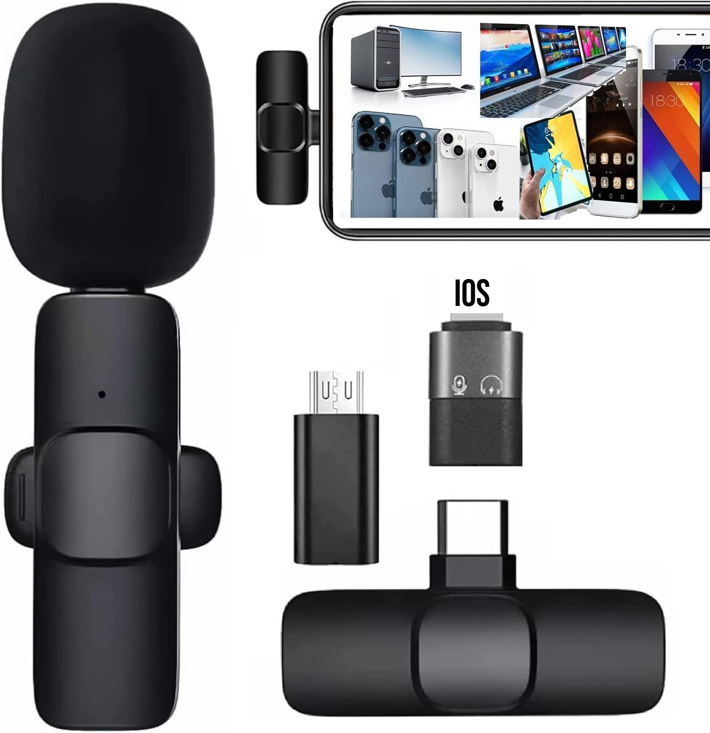 Wireless MIC Type C/Lighting/Android Wireless Single/Double Microphone For Interview, Vlogging , Podcast