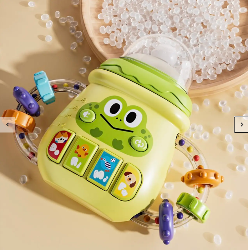 Baby Musical Learning Bottle Toy with Lights and Sounds Rattle Teether Handle Educational Activity Toy for Infants and Toddlers 11.5cm