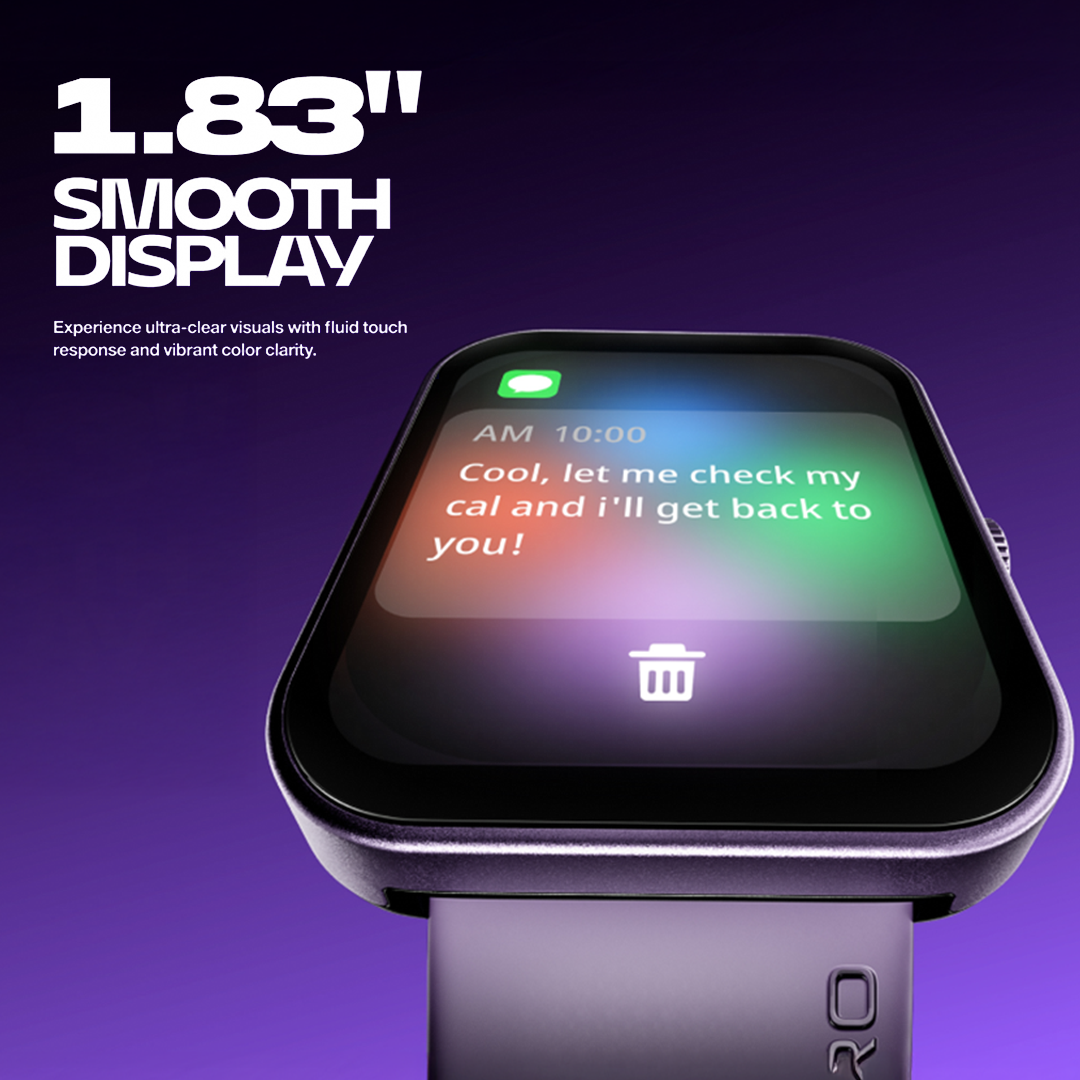 Zero® Bolt Pro Smart Watch 1.83 Inch HD Display | Bluetooth Calling Smartwatch | 100+ Sports Modes | 100+ Watch Faces | Fitness Tracker | Heart Rate & SpO2 Monitor | Smart Notifications | Qibla & Prayer Times | IP66 Water Resistant | Voice Assistant |