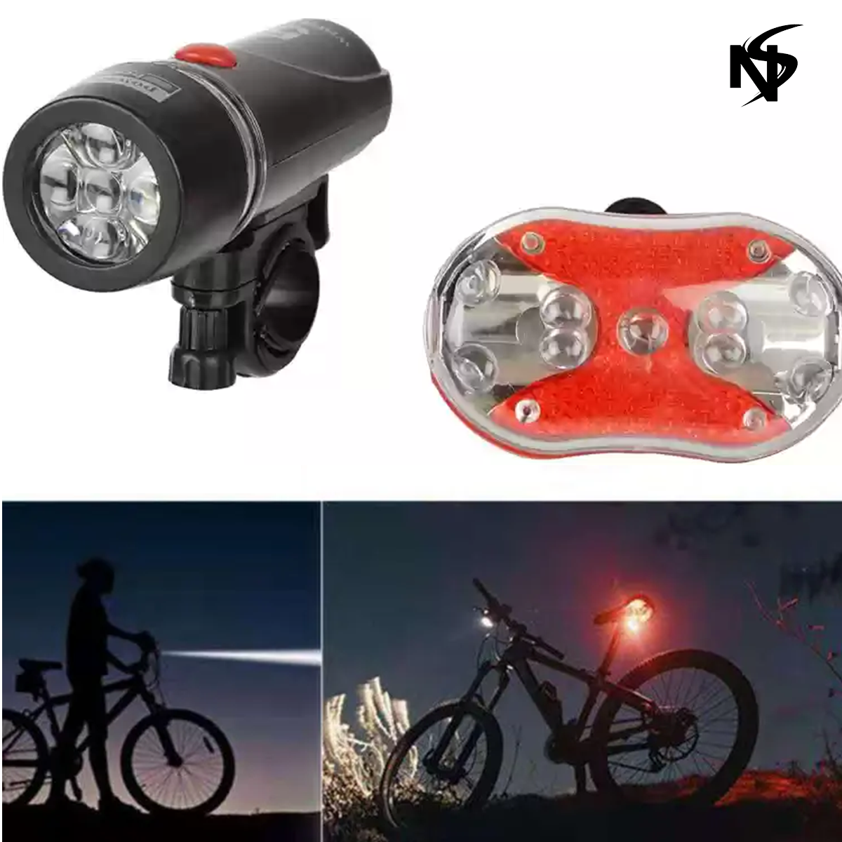 Bicycle Lights 5 LED Power Beam Torch Flashlight Bike Front Light Headlight Taillight Road MTB Mountain Bike Bicycle Accessories
