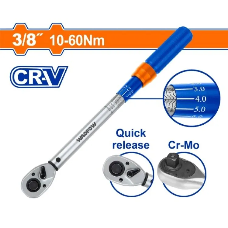 WADFOW 3/8 Preset Torque Wrench 10-60N.m 12