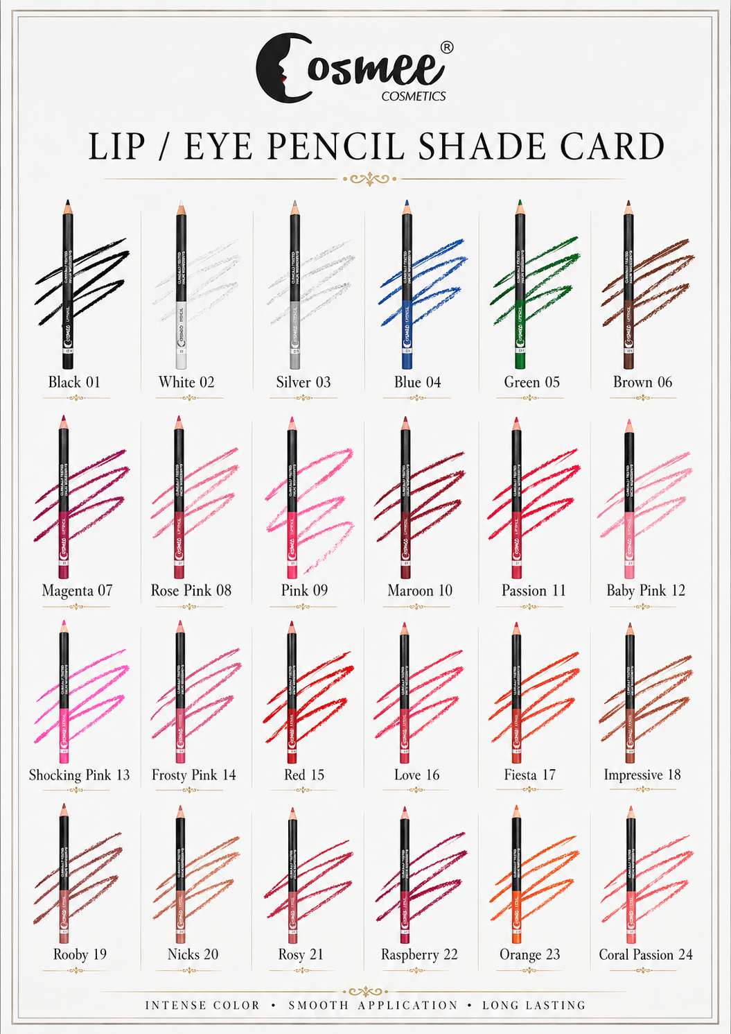 Cosmee Lip & Eye Pencil - Blue 04 | Waterproof 2-in-1 Makeup Liner