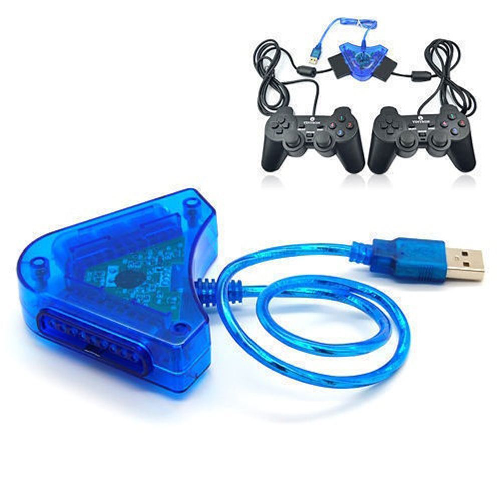 USB PS2 Player Converter USB Controller Gamepad Adapter Converter Cable for PlayStation 2 PS1 PS2 Joypad to PC Games Dual Ports