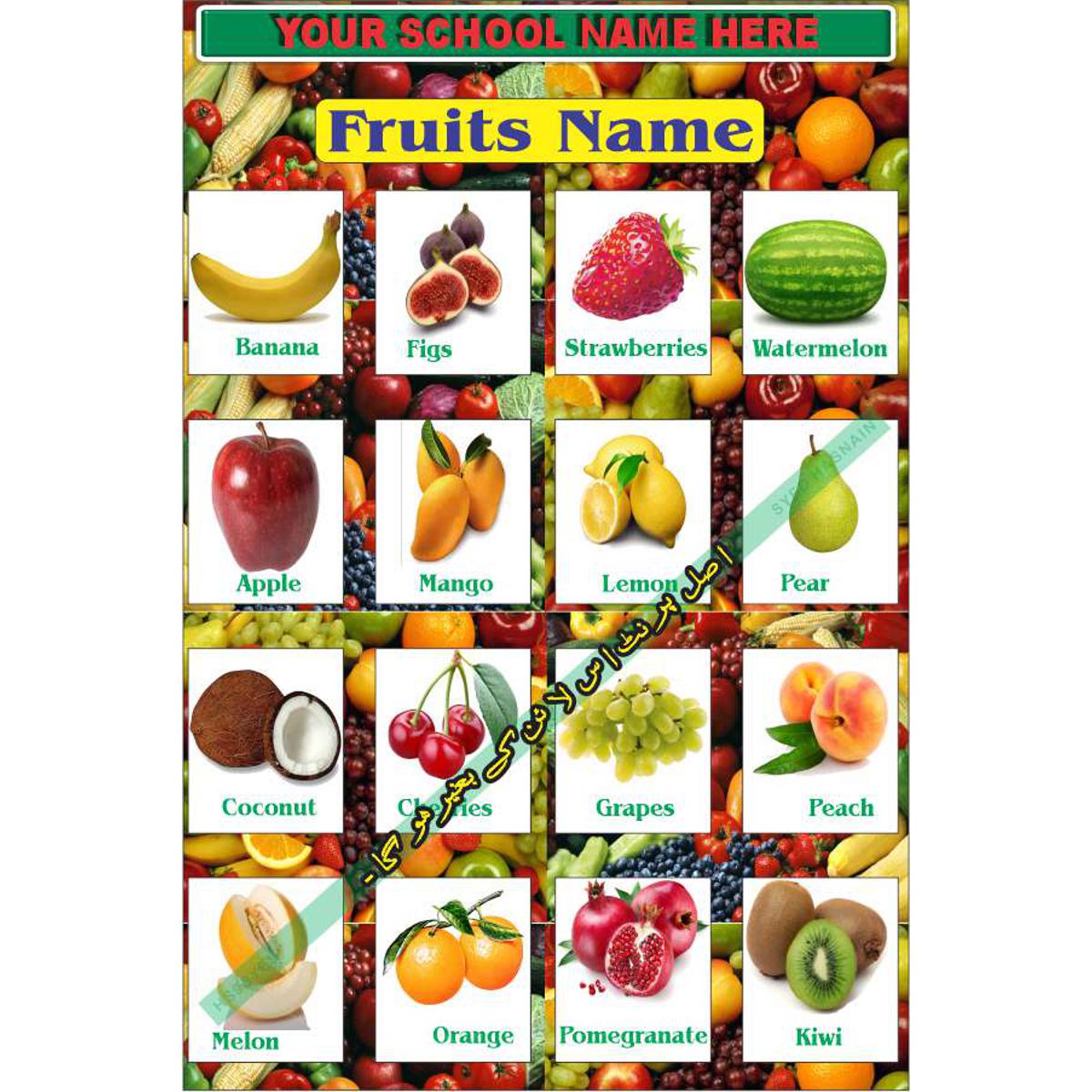 all fruits name chart