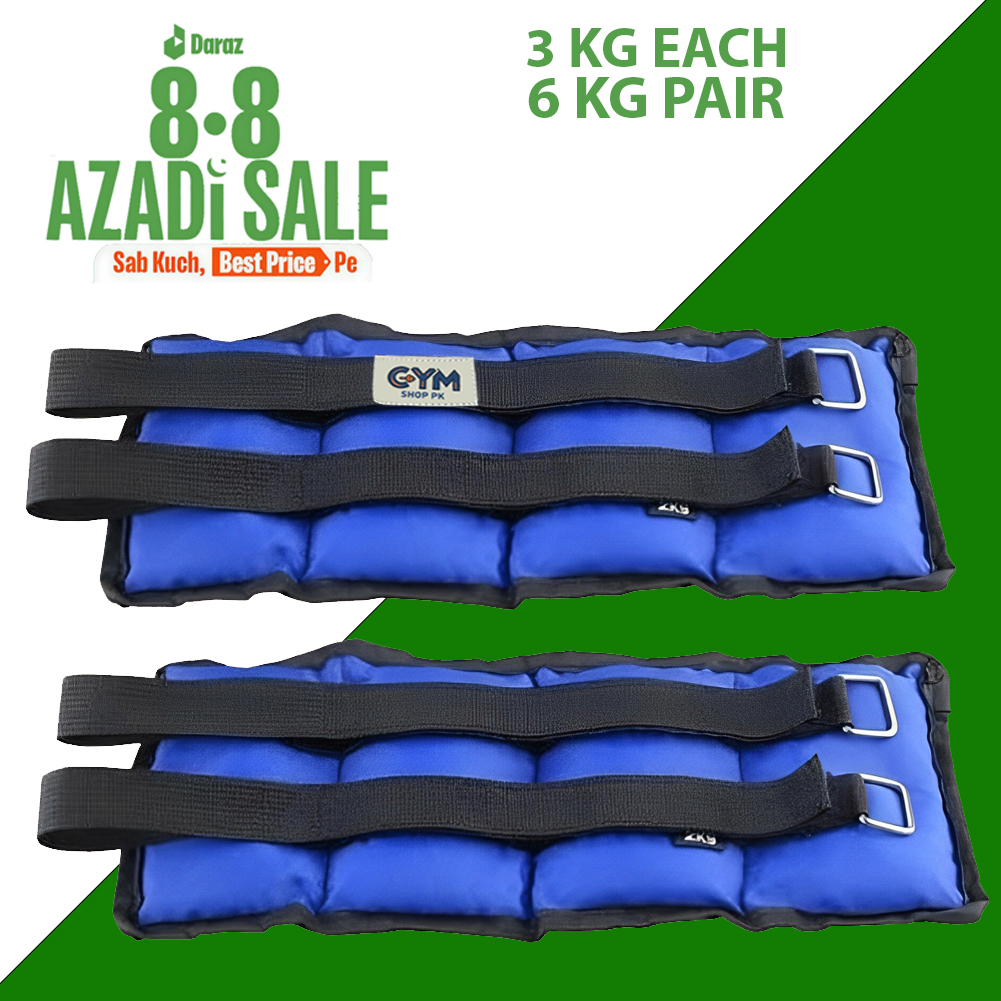 Ankle Weights 6Kg Pair for Fitness,Gym & Home Workouts By GYM SHOP PK