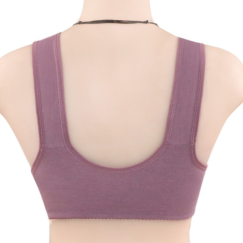3 Button Front Opening Cotton Maternity Nursing Bra Breast Feeding Non Padded Cotton Material Wireless Front Closure Bra - Random Color