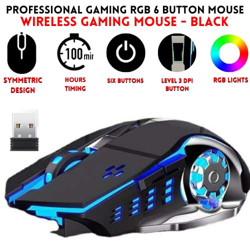 RGB Wireless Mouse - Slim & Silent 7 Colour LED Lights - Dual Mode 2.4G & Bluetooth Rechargable Portable Optical Office Mouse With USB Receiver - 3 Adjustable DPI Levels for Notebook, PC, Computer, MacBook price in Pakistan