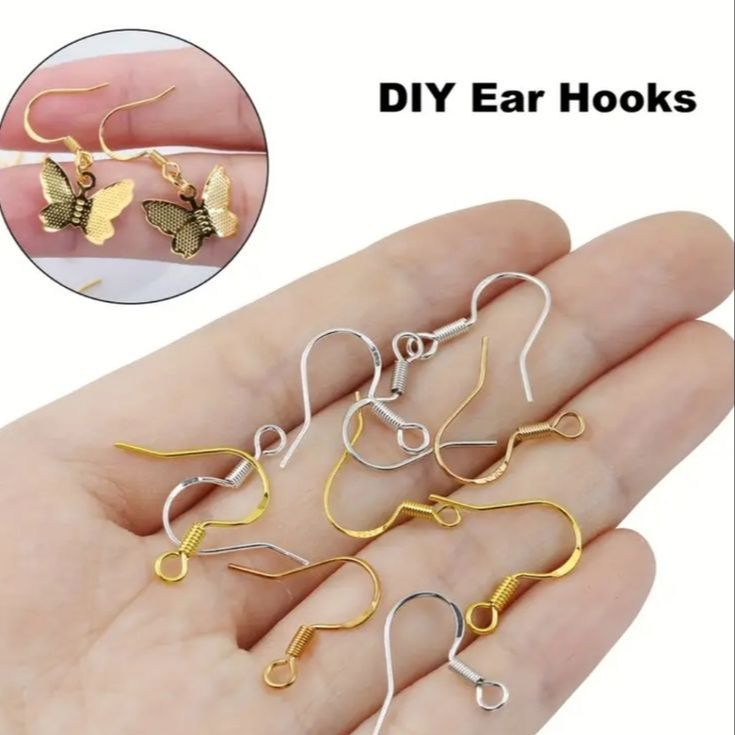 Earring Hooks Jewellery Making Handmade Earrings Hooks for DIY Designs (50 Pairs)