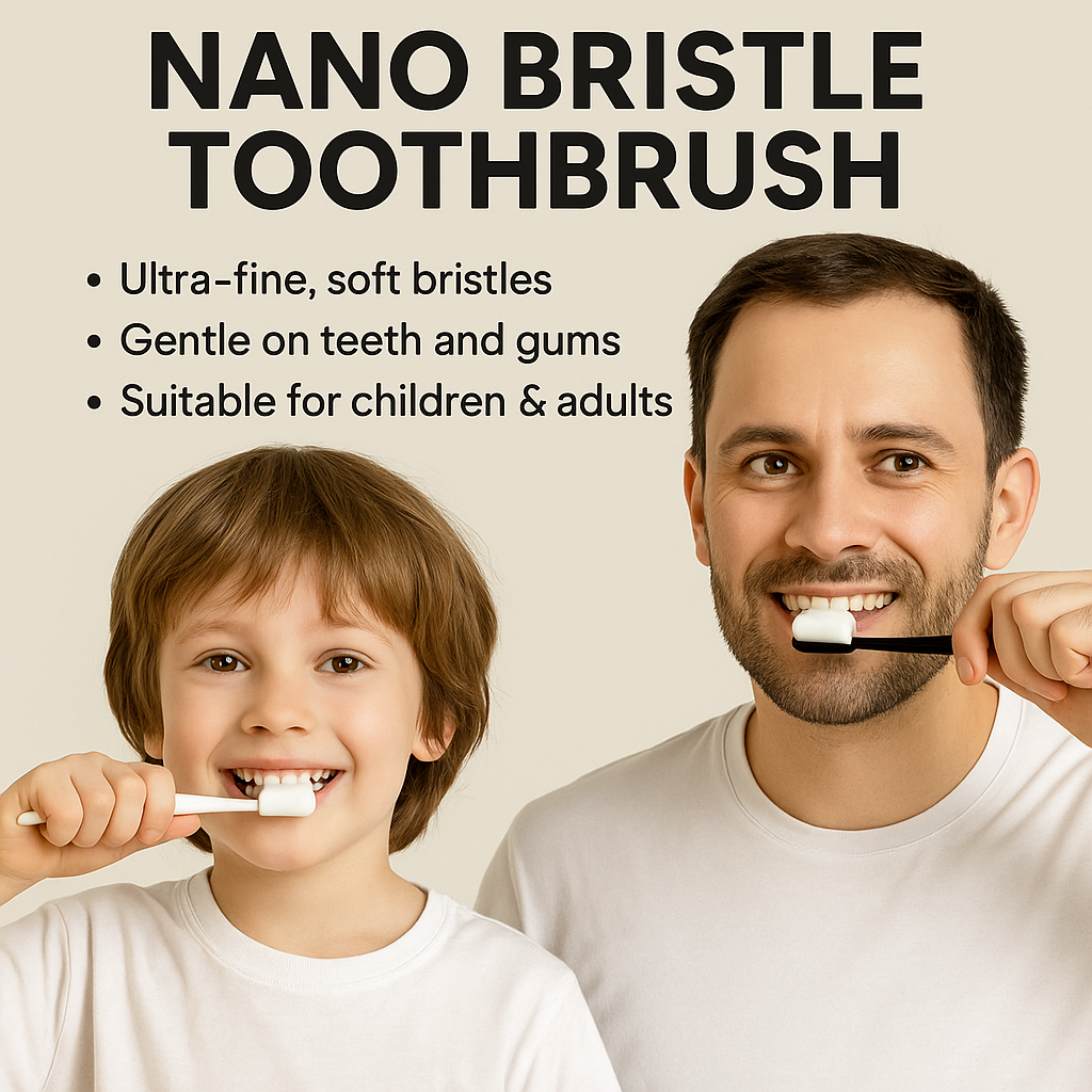 Ultra Fine Soft Toothbrush Nano Bristle Adult Tooth Brush Teeth Deep Cleaning Dental Oral Care Antibacterial Gum Health Hygiene Super Micro Toothbrushes For Sensitive Gums Fiber Thin Hair Whitening Superfine Thick Wave Bristled Cleansing Handle