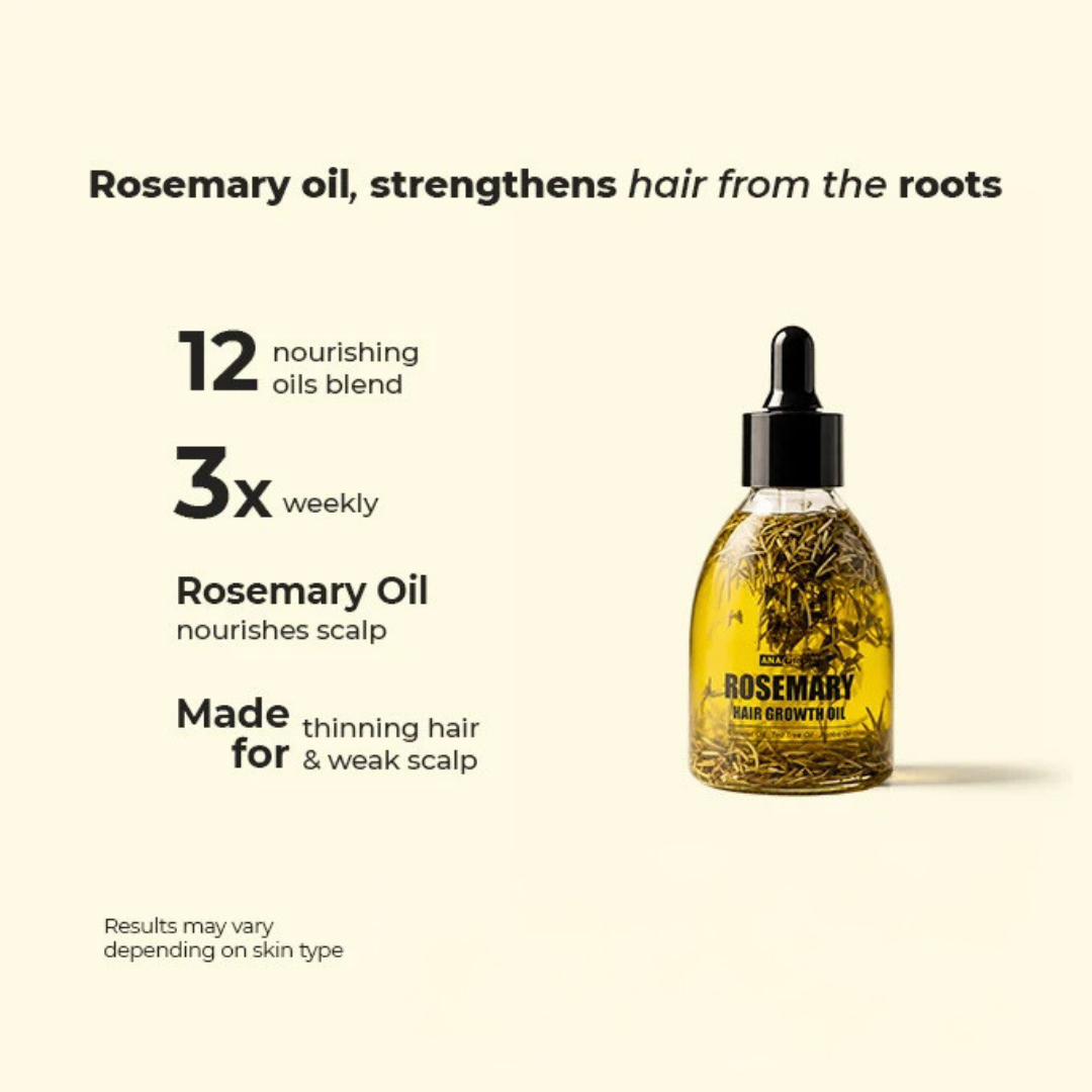 Jenpharm - Anagrow Rosemary Hair Oil for Men And Women 100% Natural And Organic Hair Care - Reduces Hair Fall  Promotes Hair Growth