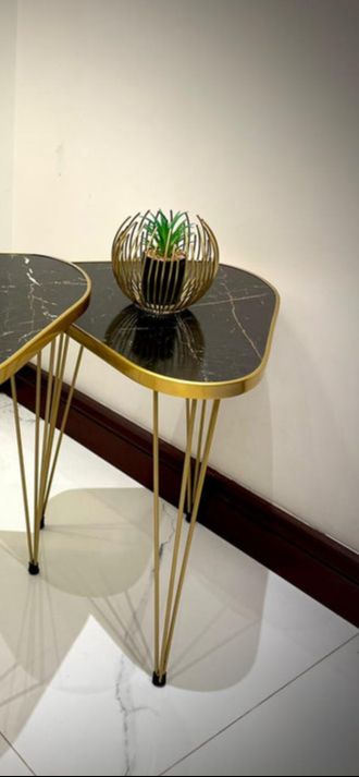 Mdf Wood Daisy Nesting Table With Metal Stand Set of 3 Round table Table Decoration coffee table Daisy coffee table dining table Nesting table set Side Table Coffee Table nesting table Decor - Set Of 3 Side Tables