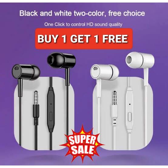 Buy 1 Get 1 Free | L29 Handsfree | Universal 3.5mm Earphones | Heavy Bass & Clear Sound | Compatible with All Android Devices.