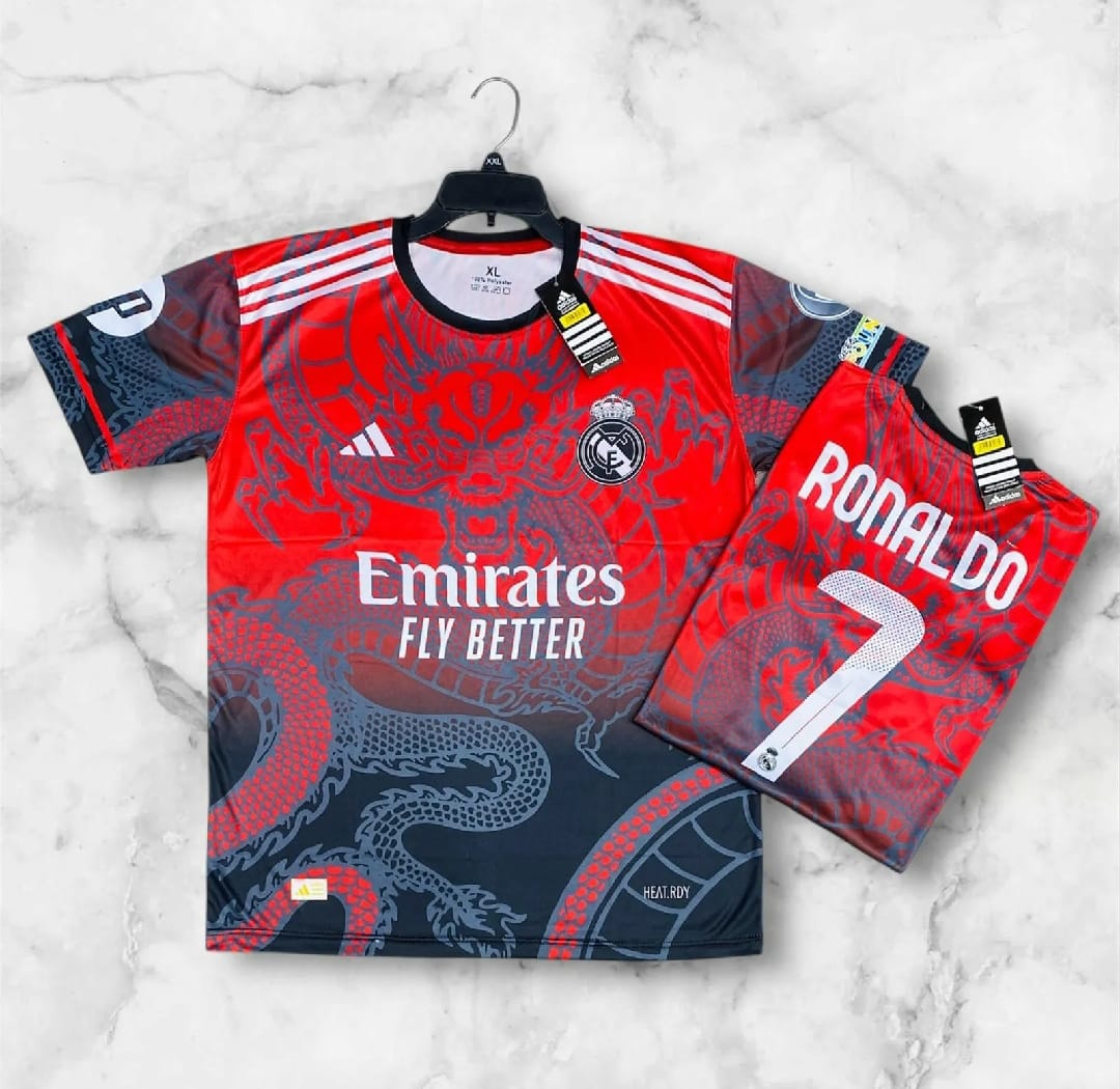 Real Madrid Dragon Special Edition Ronaldo #7 Football Shirt For Men Premium Quality Dri Fit Polyester