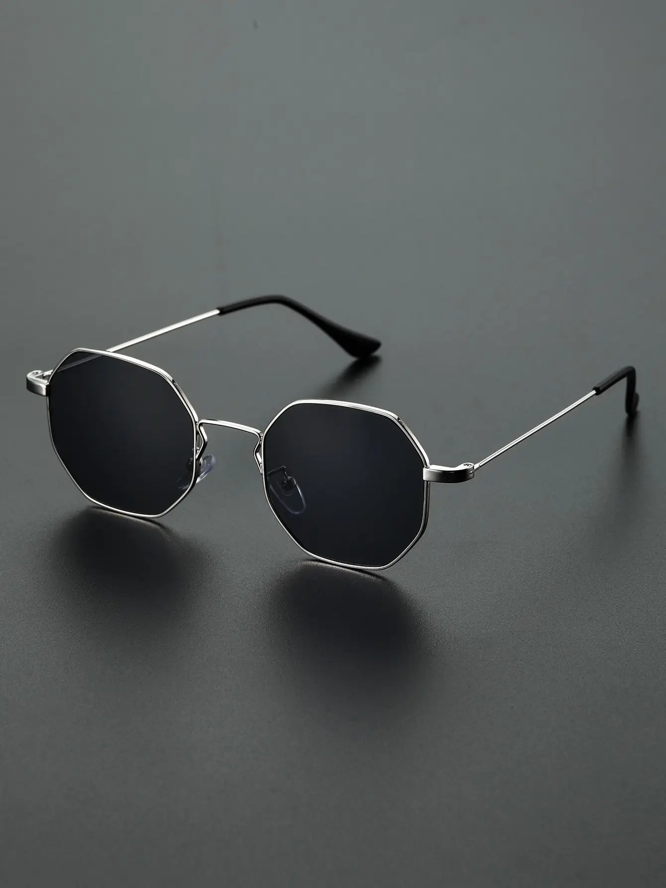 Eldorado Trendy Metal Frame Sunglasses/ Retro Polygon Gradient Mirror Sunscreen Sunglasses