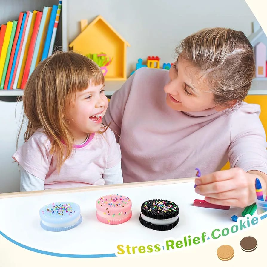 Taba Squishy Fidget Toys,Cookie Taba Squishy Toys,Ultra-Soft Stress Relief Toys for Kids Adult,Sensory Toys with Cute Design,Anxiety Relief Party Favors