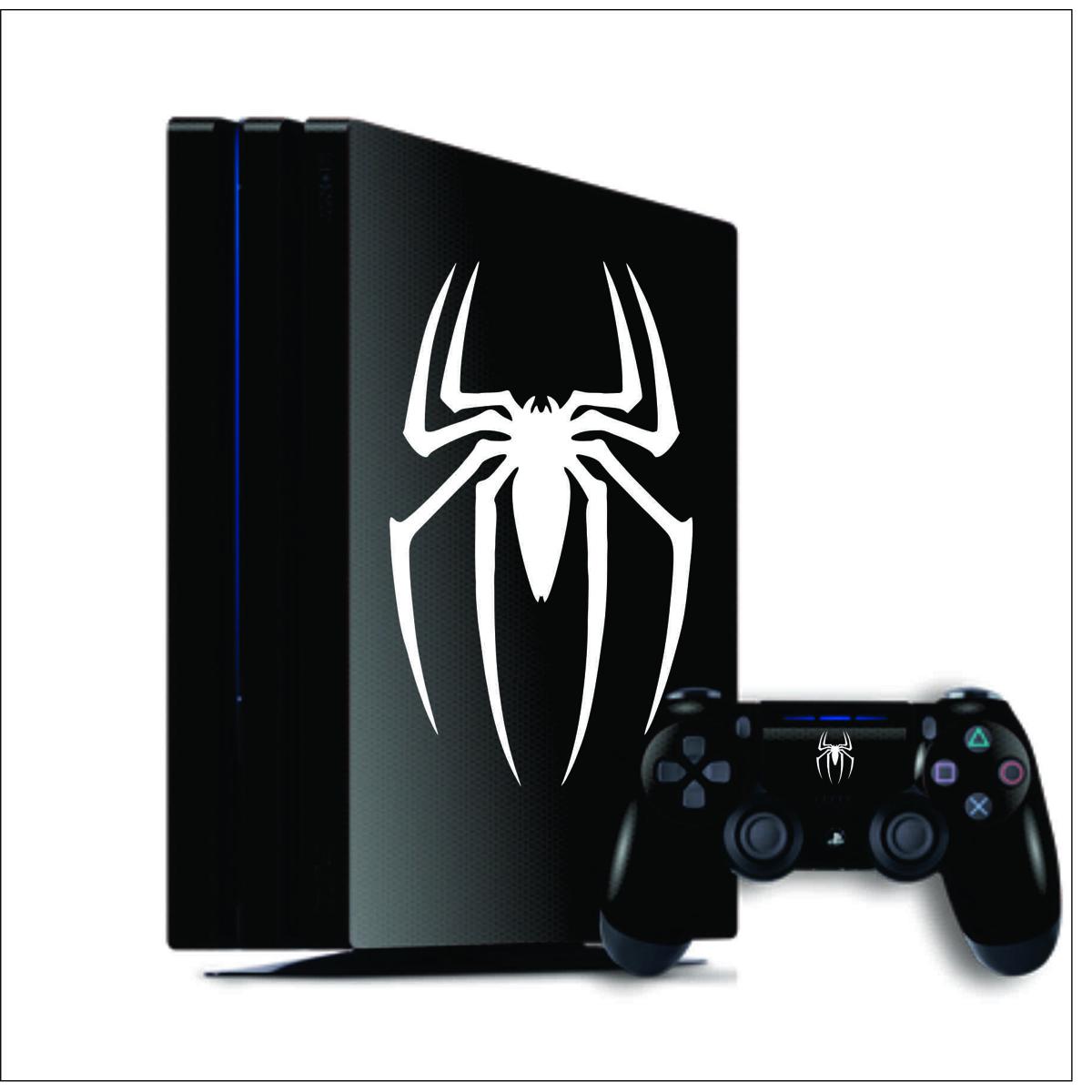 Sony Ps4 Pro Spider Skins with 2 Controllers just skin not play station