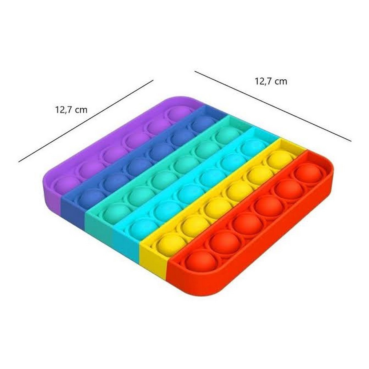 POP Bubble Squeeze Sensory Fidget Toy Pop It Figit Toy Fidget Toys Special Needs Stress Reliever, Push Bubble Gadgets - Square Rainbow