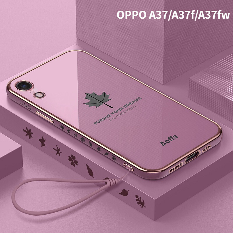 COROGI for OPPO A37 Back Cover with Lanyard Luxury Plating Maple