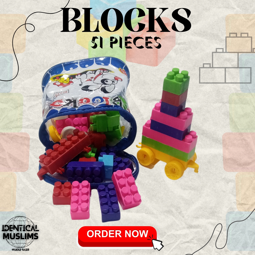 Educational Building Blocks – 51 Pcs Construction Set for Kids – Safe & Durable Plastic – Creativity & Imagination Booster – Fun & Learning Toy – Colorful DIY Blocks – Best Gift for Toddlers & Children
