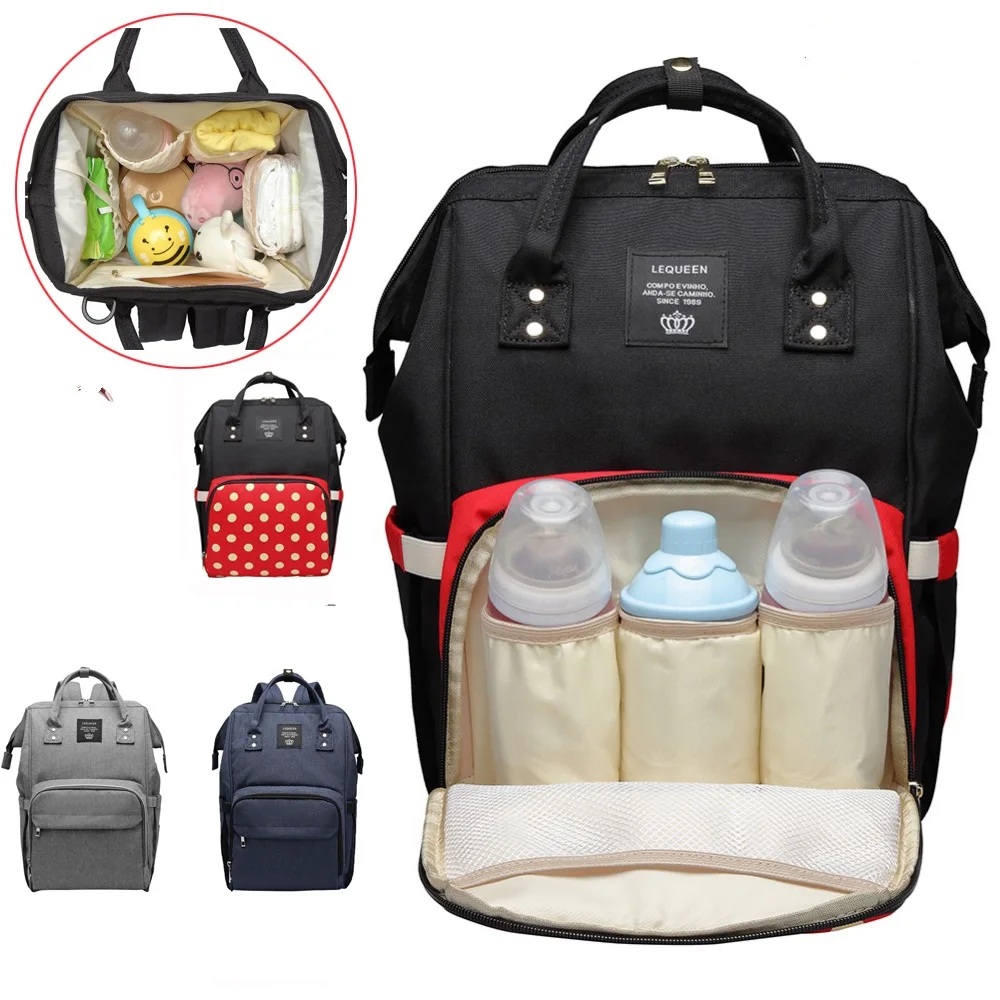 Baby Diaper Bag Fashion Mummy Backpack Nursing Bag for Baby Care Maternity Nappy Bag For Mom Travel Baby Care Backpack Multi-function Mother Organizer Bag Pack