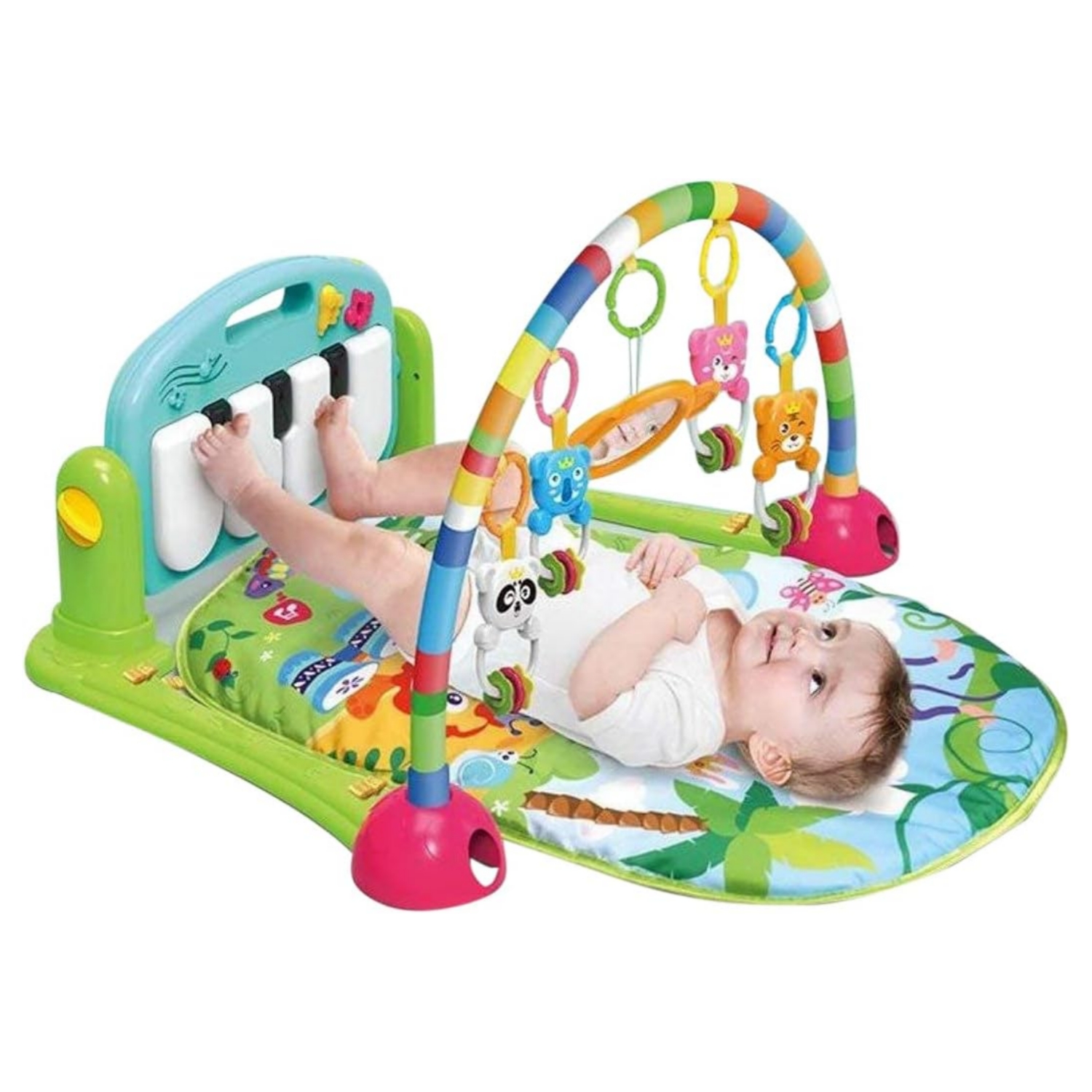 Musical Baby Play Mat with Piano & Lights  Kids Activity Play Gym Mat with Fence