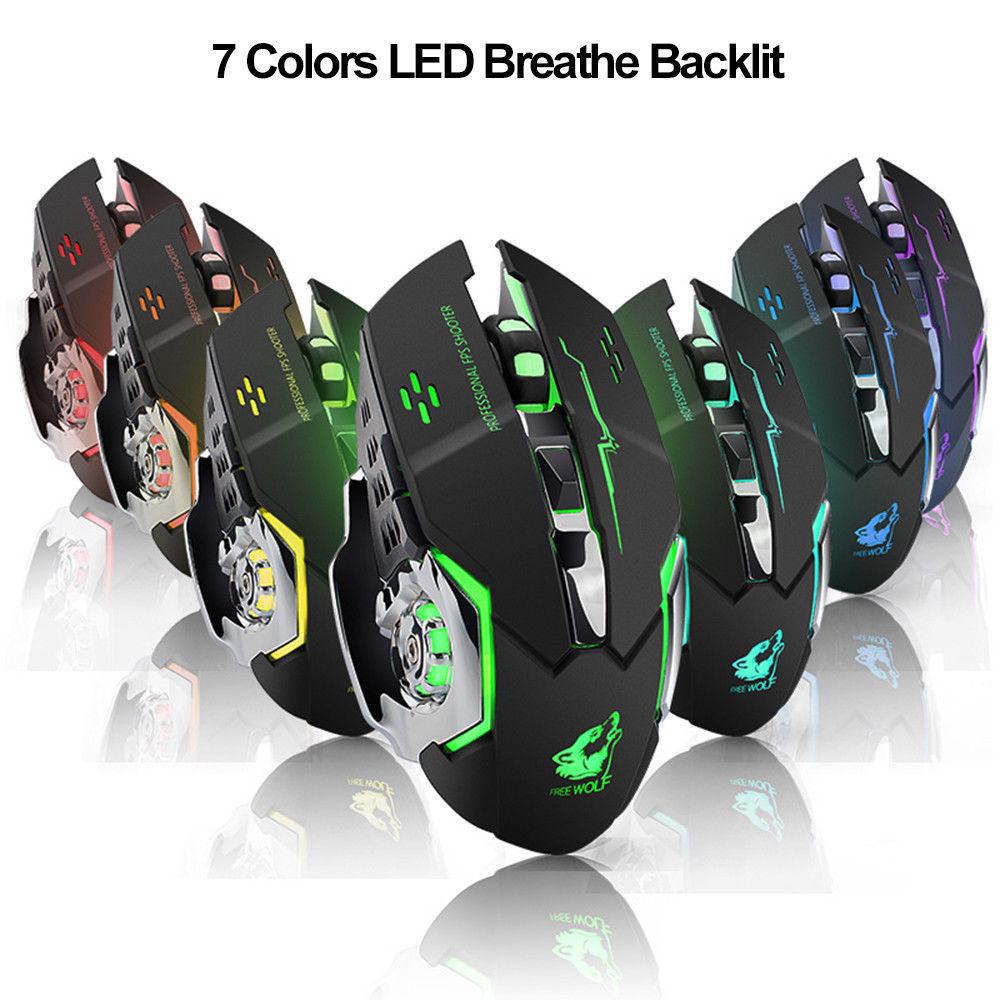 Wireless Mouse Optical Mouse Gaming Silent USB Rechargeable 4500dpi for PC Laptop Computer