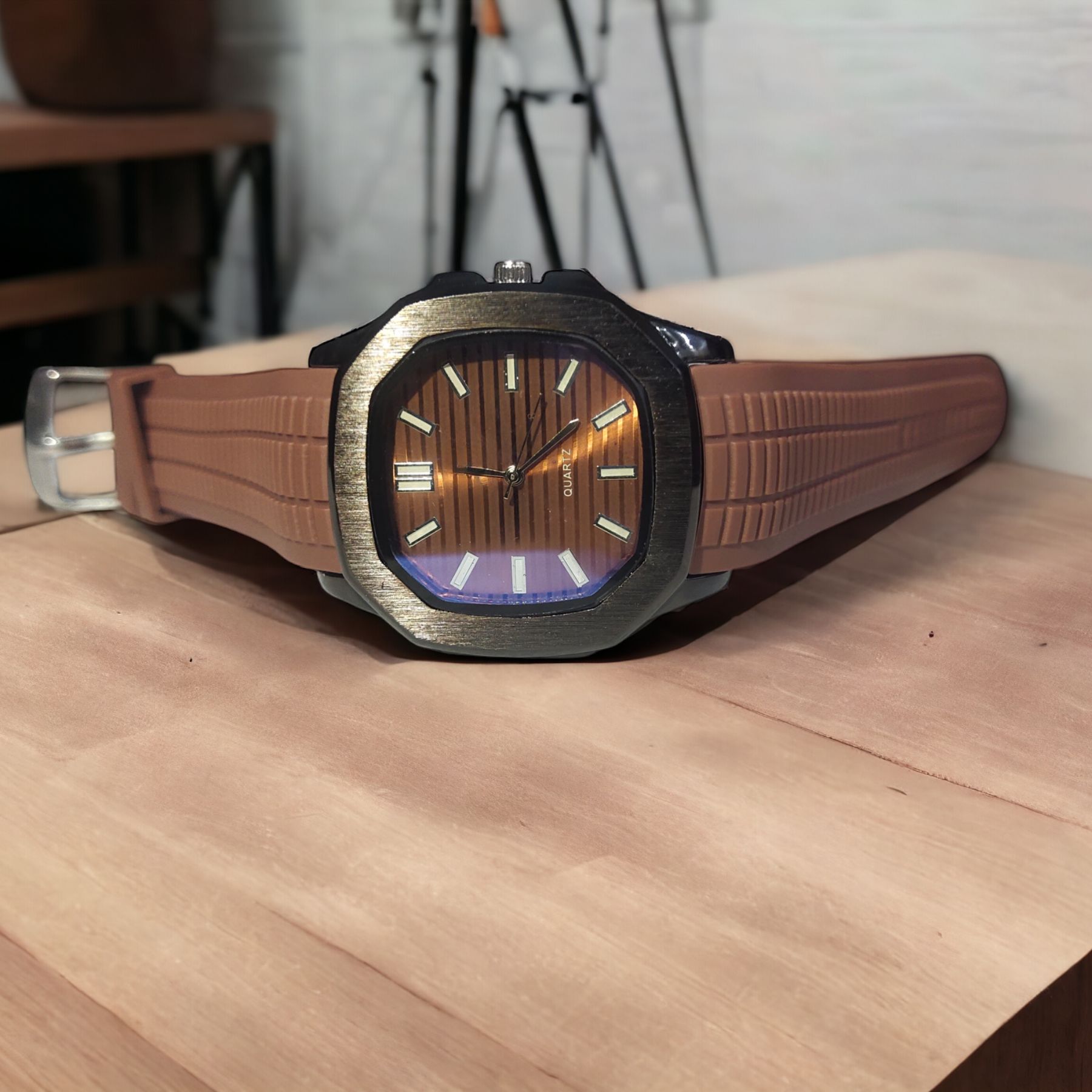 Watch For Mens Nautilus Design Rubber Strap | Watch For Girls | Watch For Men & Boys | Watch For Boys | Stylish and Durable design Perfect For Sports And Outdoor Activities Comfortable To Wear With Adjustable Strap