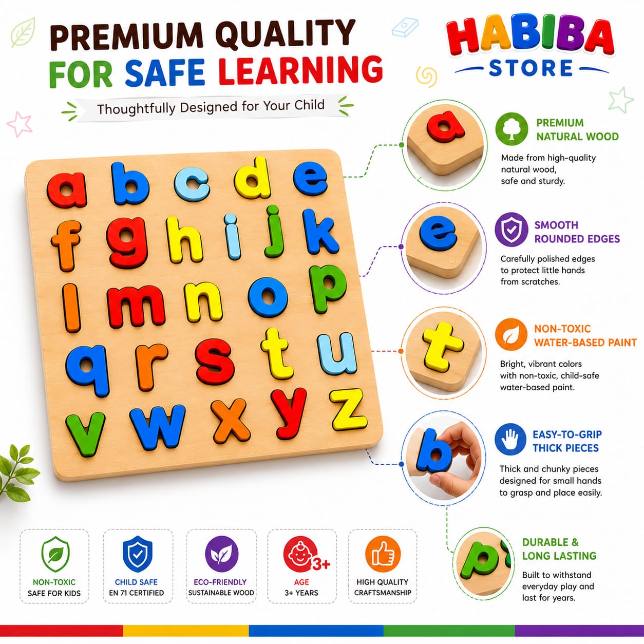 Educational learning letters numbers toy Alphabet Wooden Puzzle wooden matching game kids puzzle wooden boards