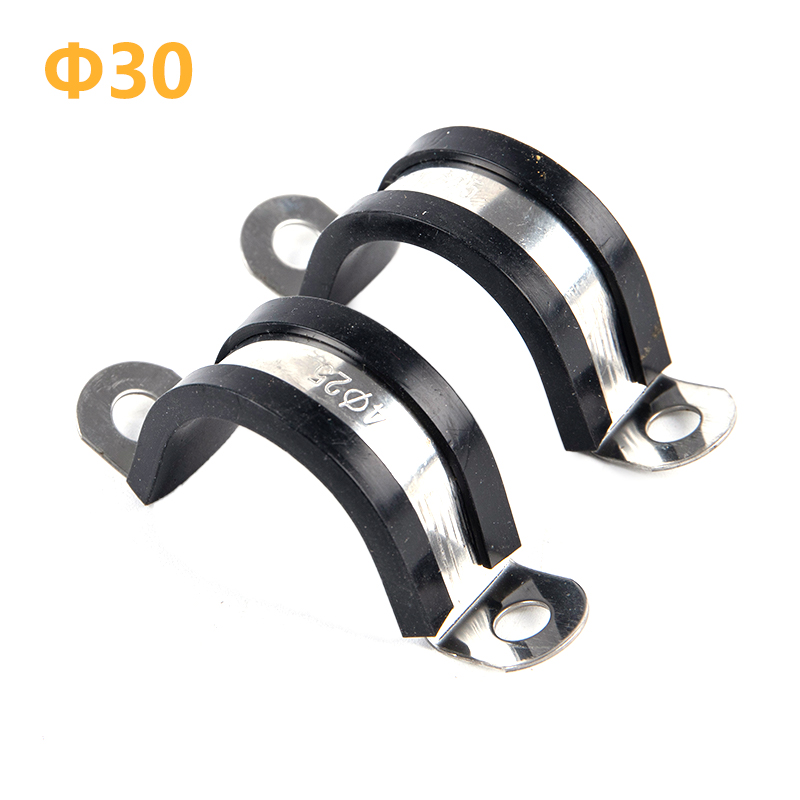 2pcs/lot 304 Stainless Steel Rubber Lined U Clips Cable Mounting Hose