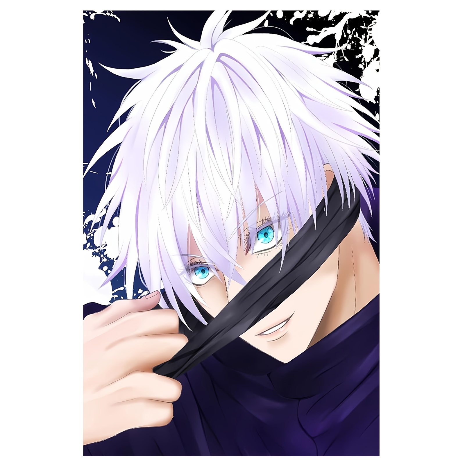 1pc Gojo Satoru Anime Photo Frame - Jujutsu Kaisen Wall Art with Fashion Glasses, Ready-to-Hang Decor for Living Room, Bedroom, Office, Game Room - Perfect Gift for Anime Fans.