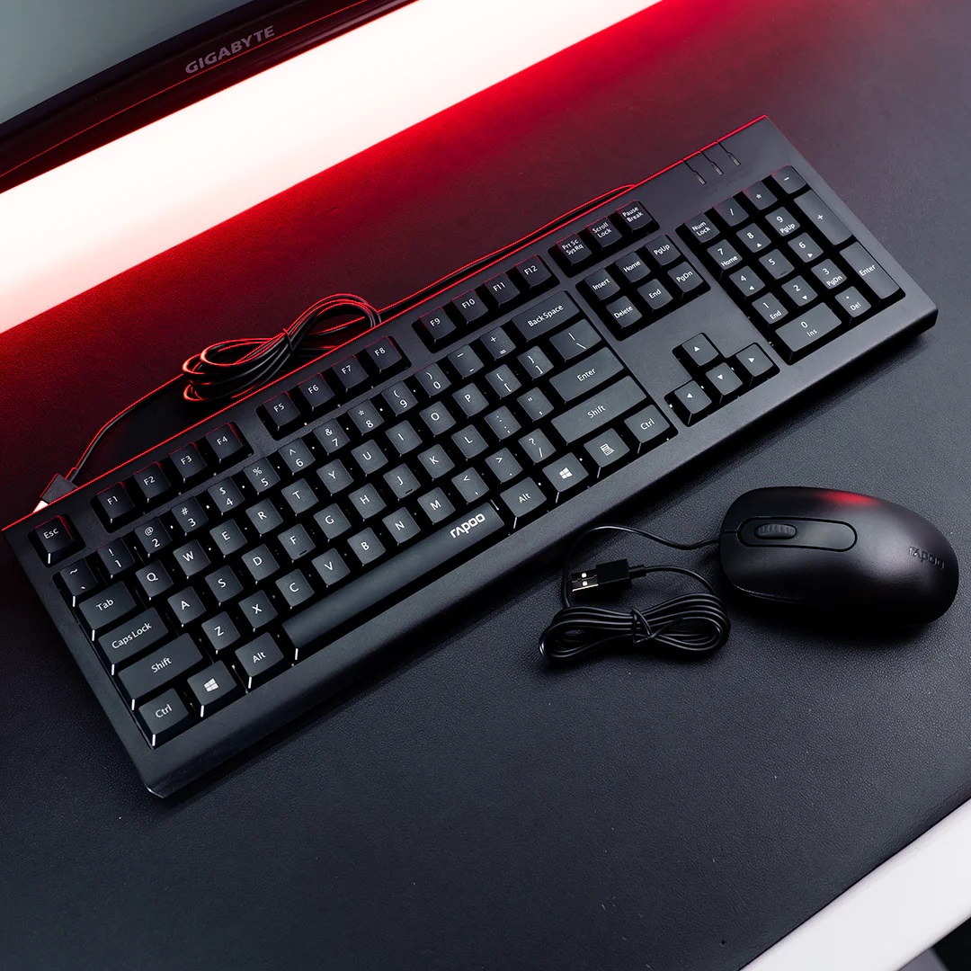 RAPOO X130 PRO Wired Keyboard and Mouse Combo Set with Multimedia Keys 10 c3a5b7ffd6e862bdc9ccddce591d5f55