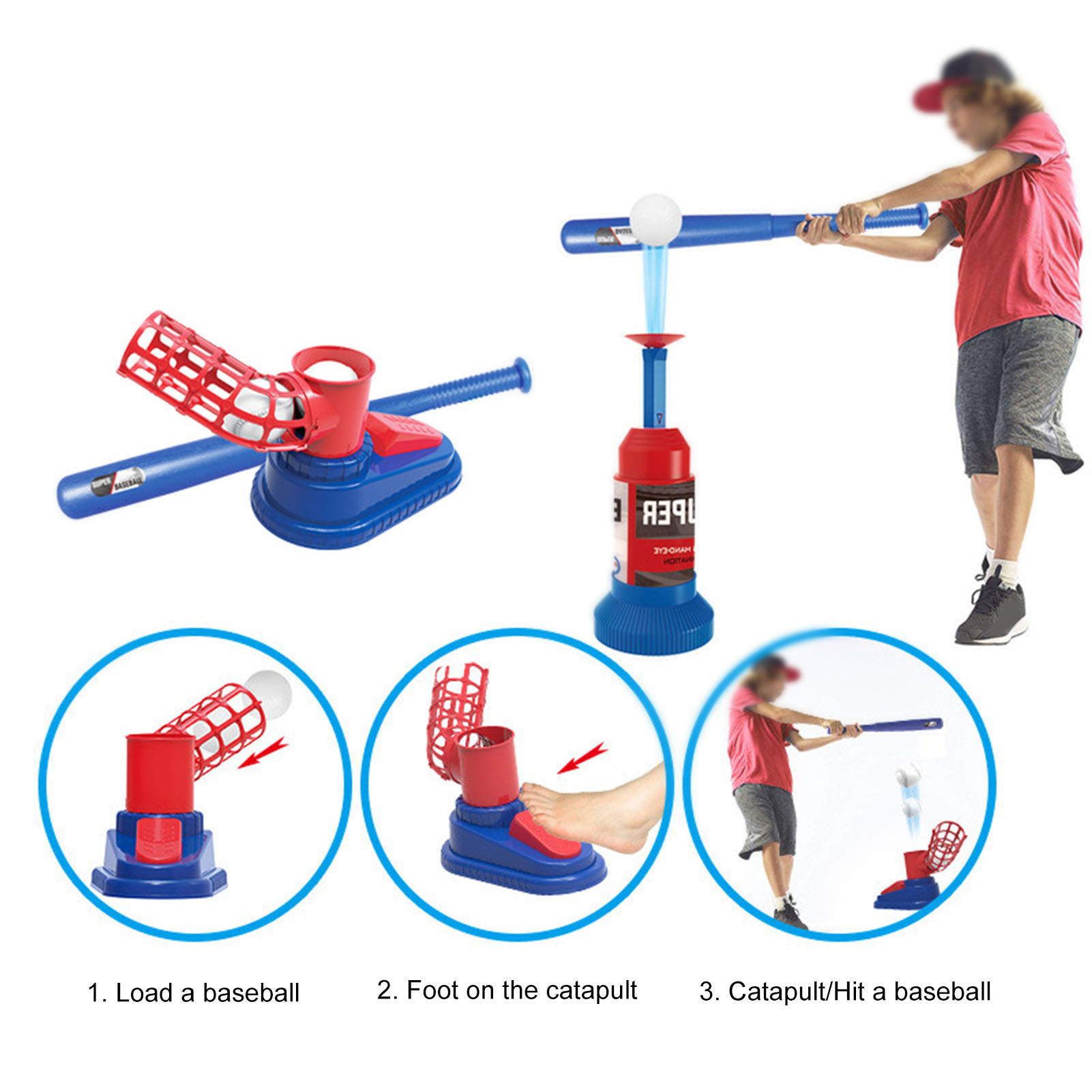 Baseball Launcher Toy Eye-Catching Training Practice Automatic Baseball Machine