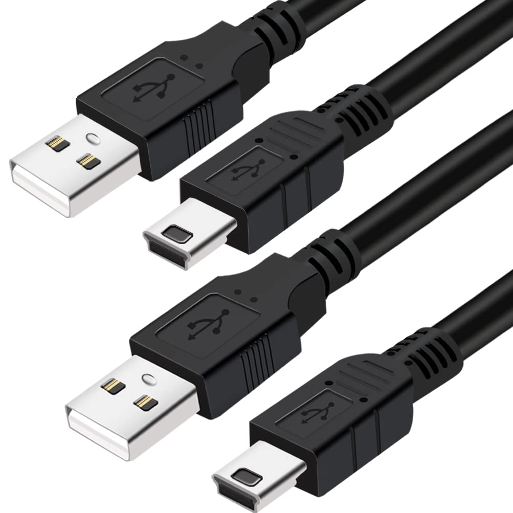 BRENDAZ Mini USB Cable, 3 Metre) Type A Male to Mini B USB Data Charging Cord Compatible with Camera,  DashCam,, HERO, Garmin GPS, PS3 Controller, etc