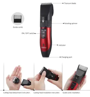 Kemei Km 730 Rechargeable Electric Hair Clipper Trimmer Pro