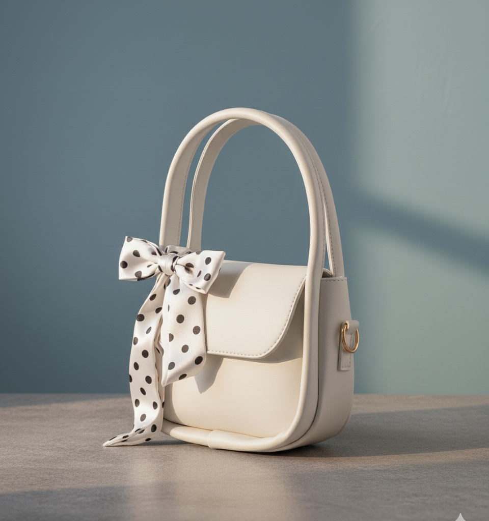 🎀 Elegant Ladies Shoulder Bag 👜  Fashion Crossbody Purse with Polka Dot Bow ✨