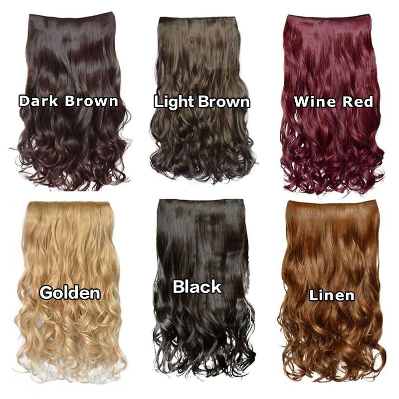 Clip-In Hair Extension for Women - High-Temperature Synthetic Fiber Hair Piece with Secure Clips for Instant Volume & Length - Black, Brown & Golden Shades