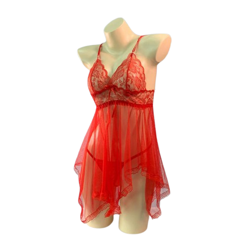 Simple net Baby Doll nighty of Bridal Nightwear with panty Sleepwear