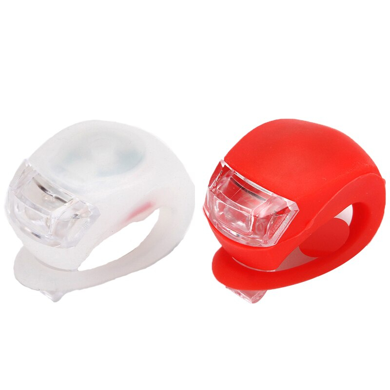 2 Pcs Silicone Bicycle Bike Cycle Safety LED Head Front and Rear Tail Light Set Silicone LED Bike Lights Waterproof Bicycle Head Front Light Cycling Wheel Flash Rear Lamp Night Warning Taillight