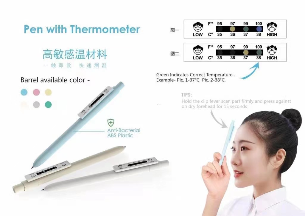 Pen with Thermometer Anti Bacterial - Check Your Body Temperature