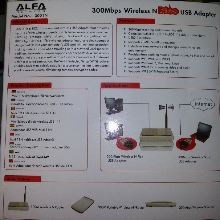 Clé Wifi ALFA 300 Mbps