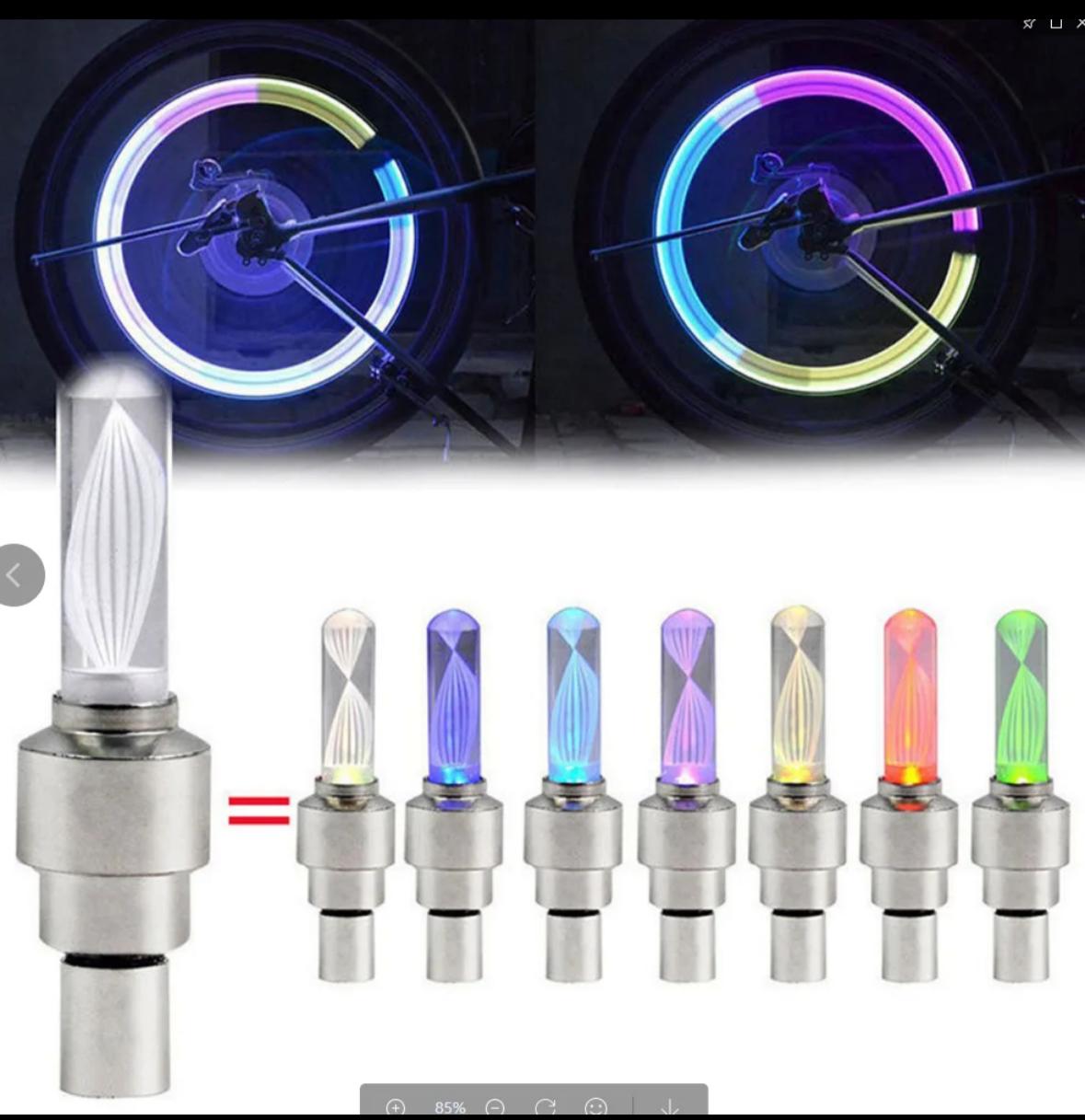 2Pcs nozzle light Motion Activated Glow Bike Flashlight Car Motorcycle Cycle  Tire Valve Caps Wheel Light Amazing Fantastic Bicycle Accessory LEDs