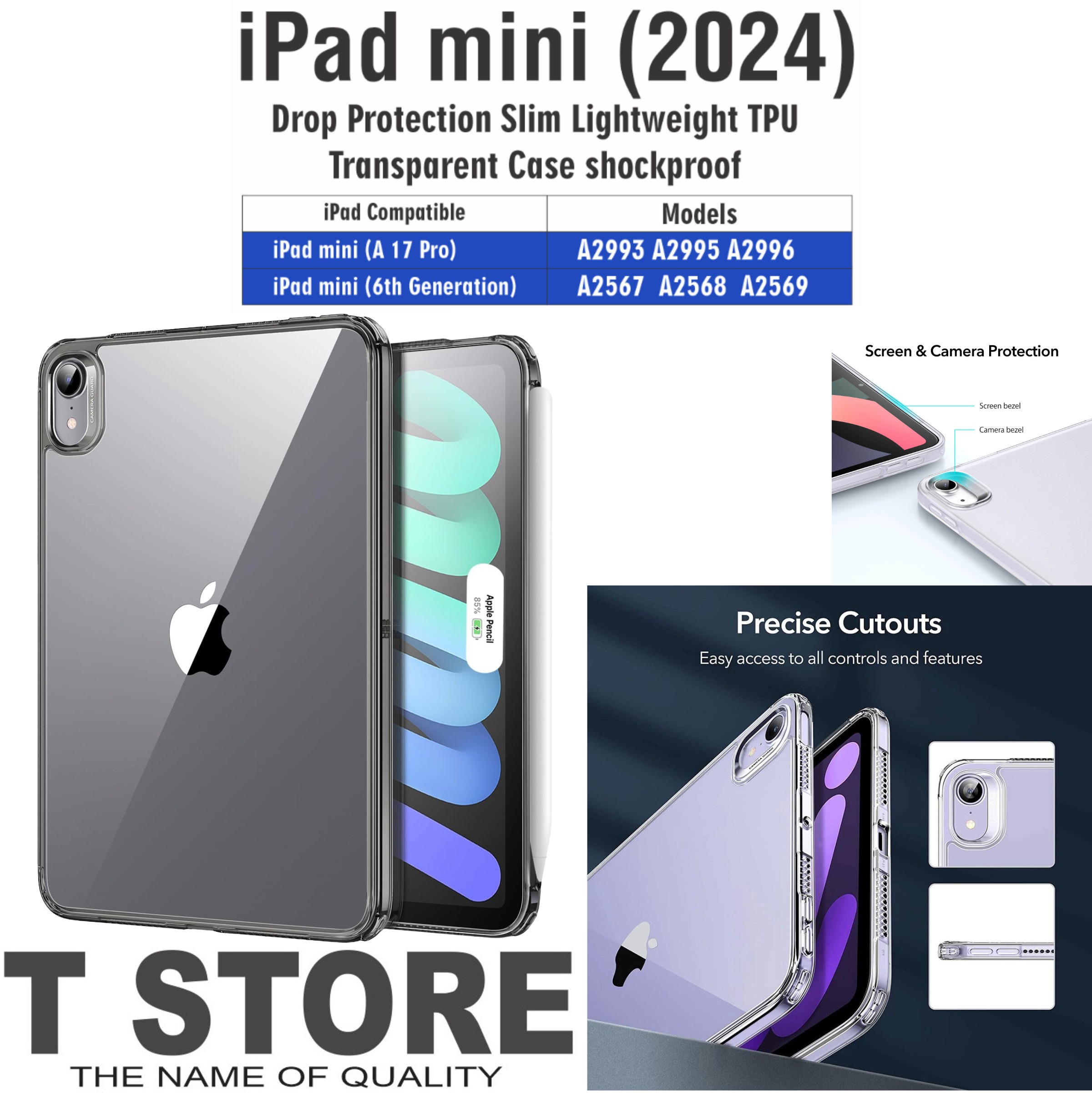 Cover Posteriore Trasparente Smerigliata Per IPad Mini 7.9 Pollici – TPU Morbido SRvertex