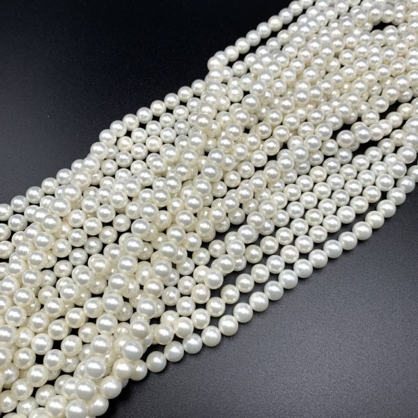 3mm 4mm 6mm 8mm 10mm shell pearl beads use in Jewllery bracelets suiting and jewellery tools | Tawakkal Crafts