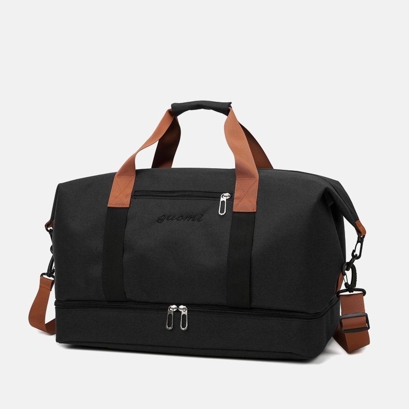 Travel Bag Waterproof Weekender Bags Oxford Cloth Luggages Handbag Shoulder Bag Traveling Bag Dry and Wet Separation Sport Bag Fitness Bag Gym Totes for Men Women ( Pink/Black)