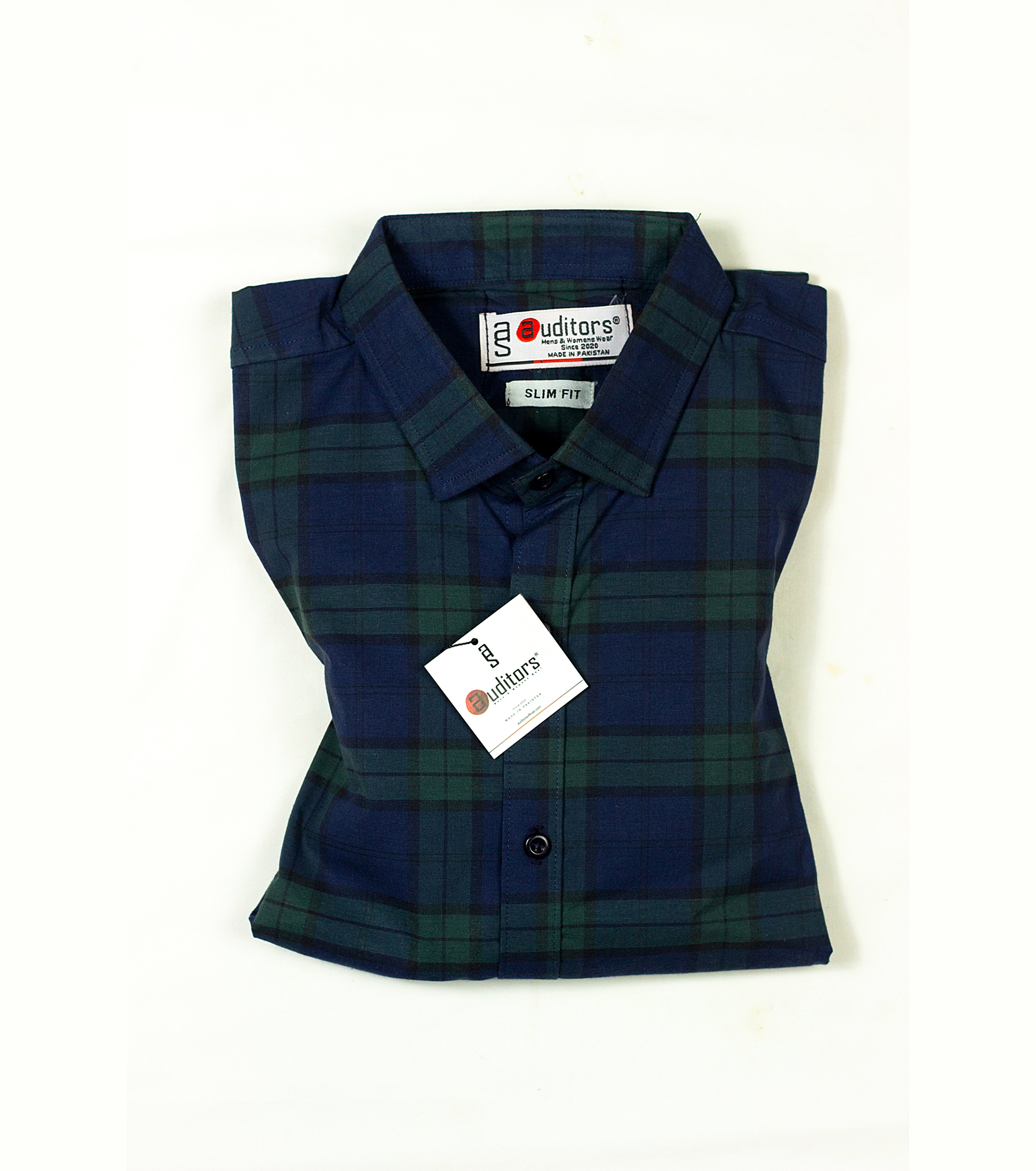 Auditors®️ Mens Semi-Formal Cotton Check Shirt Navy Blue Colour Soft Cotton Fabric For Mens - For Office and Events
