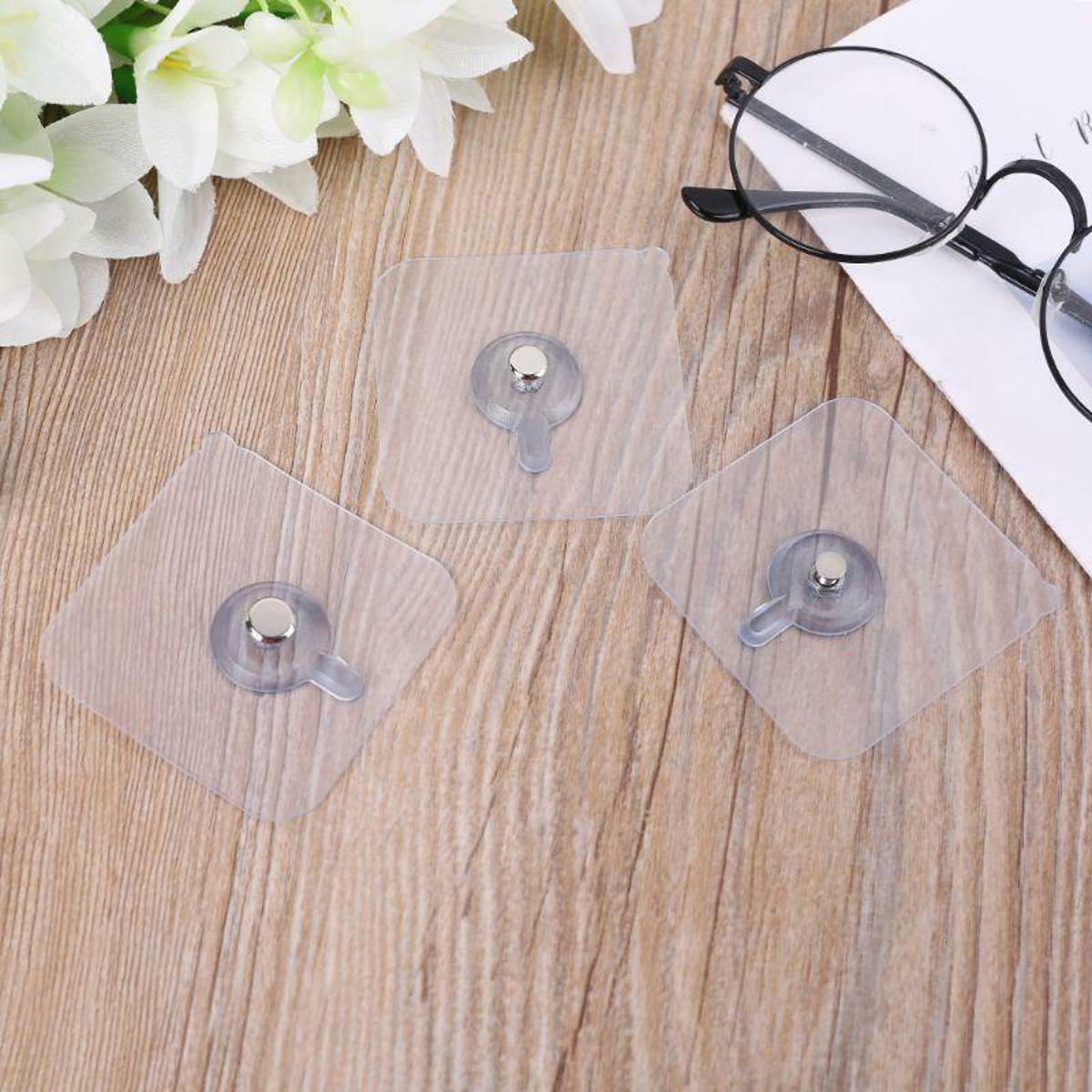3 Pack Self Adhesive Nail Hook Stick on Hooks for Coats Keys Pictures Lightweight No Drill Needed
