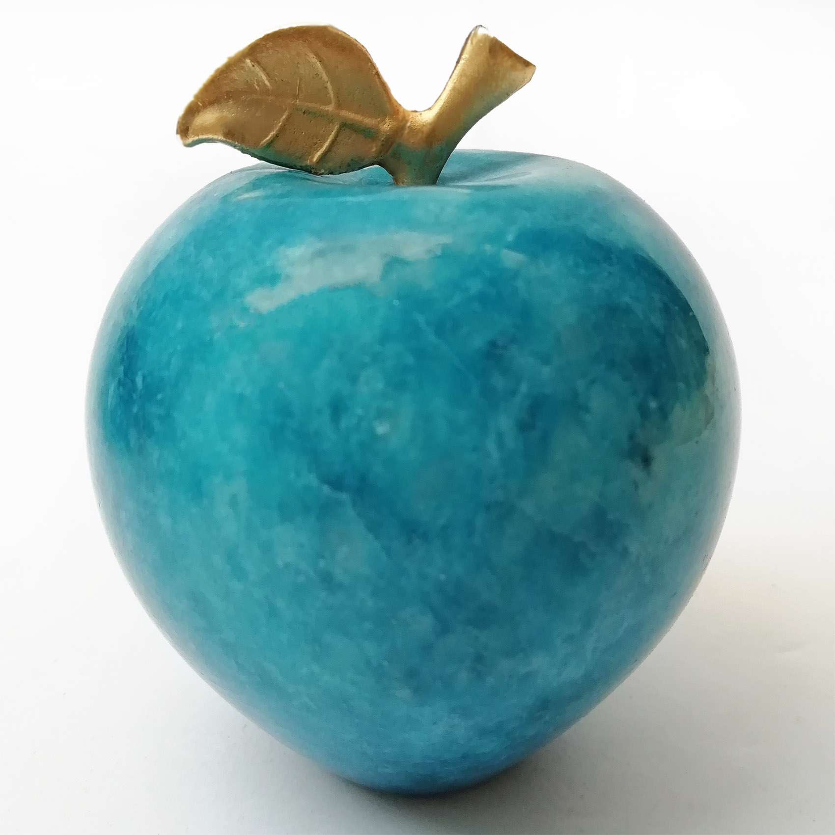 Decorative Marble Apple Shape Onyx Stone for Decoration, Small Blue