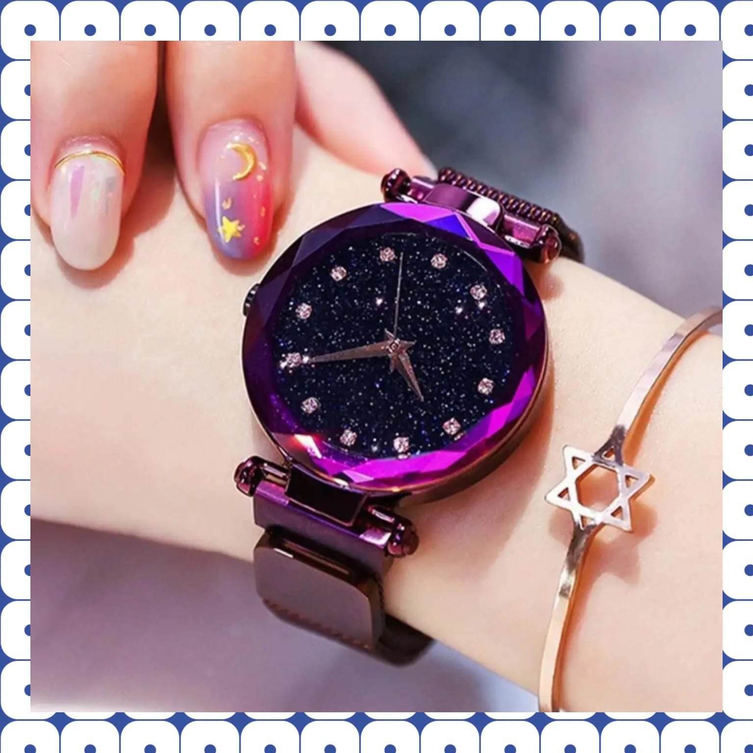 Watch for Girls | Women Watch | Fashion House 786 Starry Sky Analog Watch | Magnetic Mesh Strap Magnet Buckle | Luxury Ladies Wrist Watch | Fashion Watch for College Office Daily Wear | Gift for Girls
